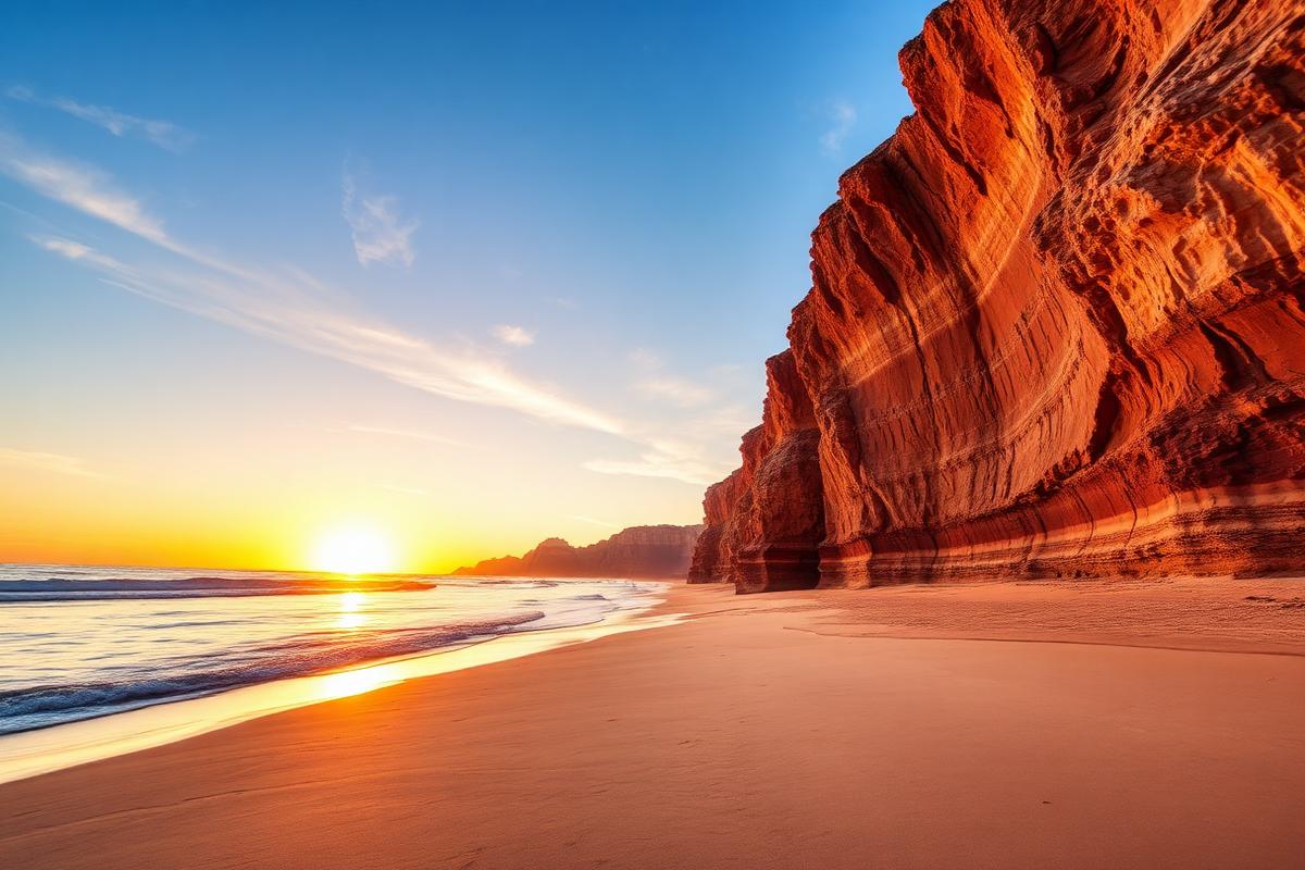 Falésias de Canoa Quebrada ao pôr do sol